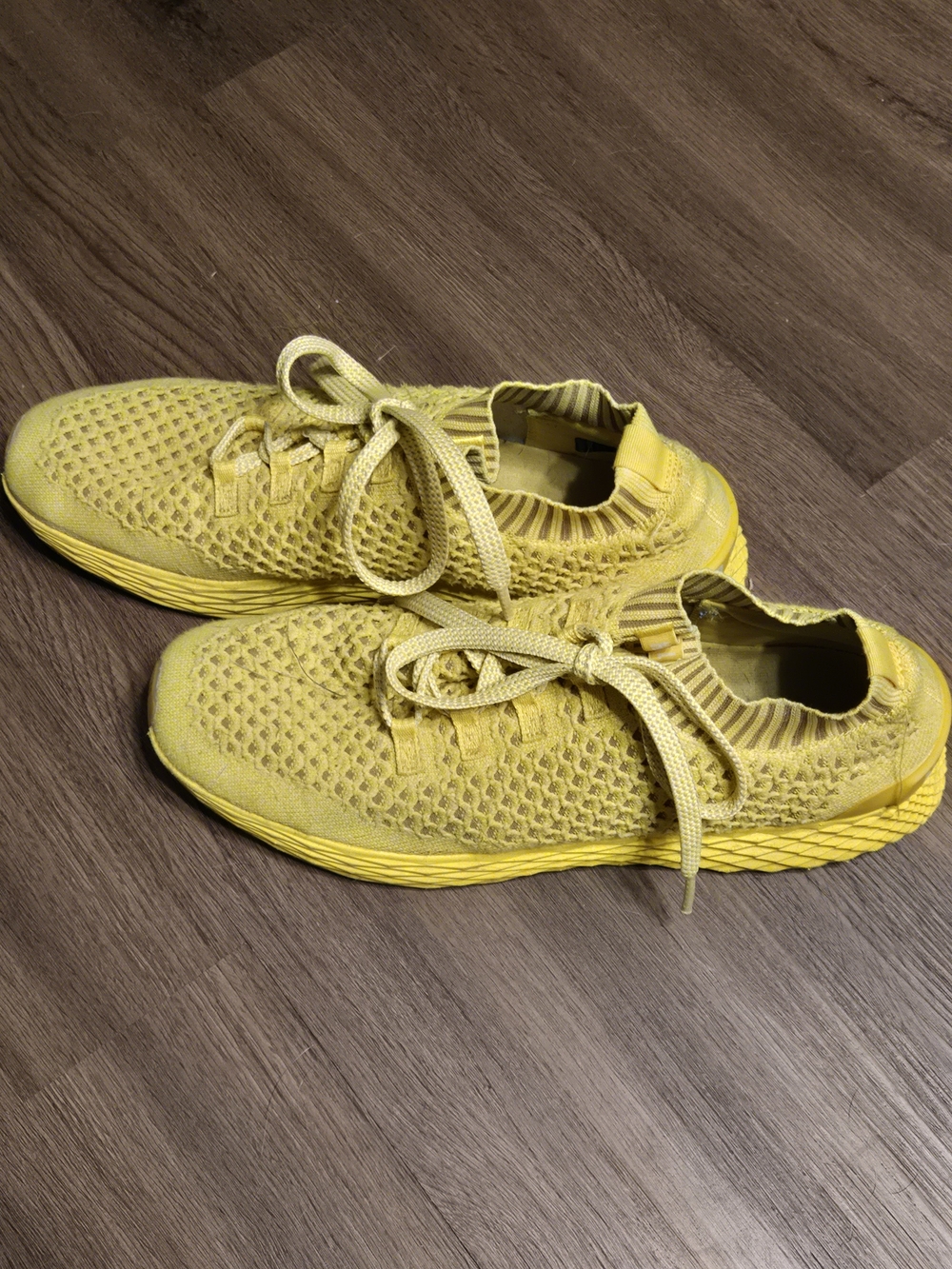 NOBULL Yellow Knit Athletic Sneakers Size 14 Mens